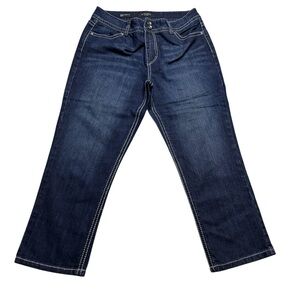 Nine West Jeans Date Night Fit Dark Wash Denim Cropped Bottoms Size 31/12